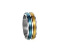 PAURO Unisex Acciaio Inossidabile Semplice Classico Elegante Innovativo Rotabile Anti-Ansia Anello Argento Blu Oro Taglia 27