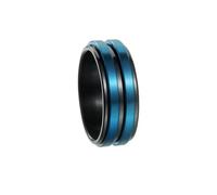 PAURO Unisex Acciaio Inossidabile Semplice Classico Elegante Innovativo Rotabile Anti-Ansia Anello Nero Blu Taglia 17