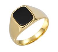 PAURO Unisex Acciaio Inossidabile Semplice Classico Elegante Innovativo Tendenza Anello Personalizzato Oro Nero Taglia 14