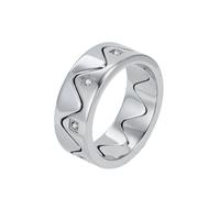 PAURO Unisex Acciaio Inossidabile Semplice Classico Elegante Novità Personalizzato Separabile Anello Argento Taglia 25