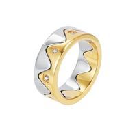 PAURO Unisex Acciaio Inossidabile Semplice Classico Elegante Novità Personalizzato Separabile Anello Argento Oro Taglia 14