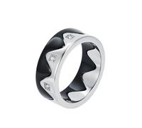 PAURO Unisex Acciaio Inossidabile Semplice Classico Elegante Novità Personalizzato Separabile Anello Argento Nero Oro Taglia 17
