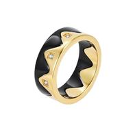 PAURO Unisex Acciaio Inossidabile Semplice Classico Elegante Novità Personalizzato Separable Anello Oro Nero Taglia 25