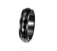 PAURO Unisex Acciaio Inossidabile Semplice Classico Elegante Novità Punk Personalizzato Anello Nero Taglia 19