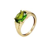 PAURO Unisex Acciaio Inossidabile Semplice Classico Elegante Novità Tendenza Personalizzato Gemma Anello Verde Taglia 19