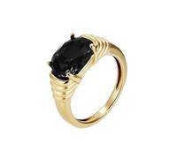 PAURO Unisex Acciaio Inossidabile Semplice Classico Elegante Nuovo Trend Personalizzato Gemma Anello Nero Taglia 17