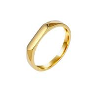 PAURO Unisex Acciaio Inossidabile Semplice Personalizzato Classico Elegante Innovativo Squisito Romantico Anello Oro Taglia 14