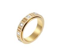 PAURO Unisex Acciaio Inossidabile Semplice Squisito Classico Elegante Personalizzato Anello Oro Bianco Taglia 12