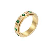 PAURO Unisex Acciaio Inossidabile Semplice Squisito Classico Elegante Personalizzato Anello Oro Verde Taglia 14