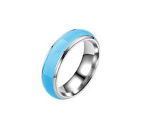 PAURO Unisex Anelli a snodo Luminosi e Lucidi in Acciaio Inossidabile per Matrimonio Taglia Blu 19