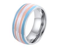 PAURO Uomini e Donne Acciaio Inossidabile LGBTQ Amore Fortuna Felicità Matrimonio Arcobaleno Anello Transessuale Taglia 17