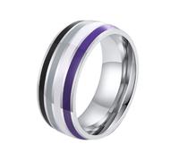 PAURO Uomini e Donne Acciaio Inossidabile LGBTQ Amore Fortuna Felicità Matrimonio Arcobaleno Anello Asessuale 19
