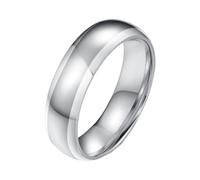 PAURO Uomini e Donne Acciaio Inossidabile Semplicità Specchio Due Toni Lucido Anello Argento Taglia 14