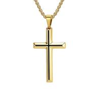 PAURO Uomo Acciaio Inossidabile Nero Croce Collane Lucidato Gesù Cristo Crocifisso Ciondolo Collane Gioielli Oro Ciondolo Solo