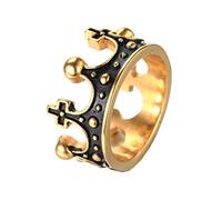 PAURO Uomo Acciaio Inossidabile Stile Europa e America Corona Imperiale Squillare d'oro Dimensione 14