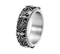 PAURO Uomo Acciaio Inox Ragno Girevole Retro Hip Hop Personalizzato Anello Antico Argento Taglia 17