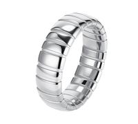 PAURO Uomo Donna Acciaio Inossidabile Semplice Personalità Unico Anello Argento Taglia 19