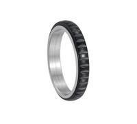 PAURO Uomo e Donna Acciaio Inossidabile 4MM Semplice Allevia l'Ansia Decompressione Rotabile Anello Nero Taglia 12