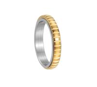 PAURO Uomo e Donna Acciaio Inossidabile 4MM Semplice Allevia l'Ansia Decompressione Rotabile Anello Oro Taglia 17
