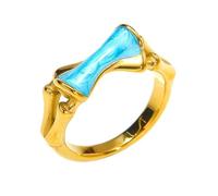 PAURO Uomo e Donna Acciaio Inossidabile Goccia d'olio Delicato Resilienza Crescita Sempre Più in Alto Anello Blu Taglia 22