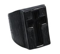 PAURO Uomo e Donna Acciaio Inossidabile Retrò Individualità Hip Hop Punk Amuleto Croce Anello Nero Taglia 29