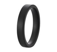 PAURO Uomo e Donna Ceramica 4MM Classico Processo Opaco Fidanzamento Matrimonio Fascia Anello Nero Taglia 14