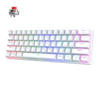 Pauroty 60% tastiera meccanica wireless, modalità tripla 2.4G/USB-C/Bluetooth per i giochi, retroilluminazione RGB, interruttori rossi lineari silenziosi, suono cremoso, mini tastiera wireless