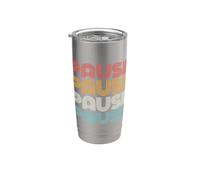Pausa Retro Tipografia Relax Ricarica Mindfulness Umorismo Bicchiere termico in acciaio inox doppia parete