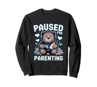 Paused for Parenting Gamer Bear Nuovo Genitore Felpa