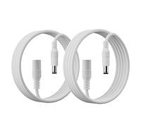 PAUTIX 2-Pack 2M Cavo Prolunga CC 5,5mm x 2,1mm, Cavo Prolunga Universale DC5-24V per Striscia LED, Telecamera di Sorveglianza, 24V 12V Maschio a Femmina, Adattatore di Alimentazione Maschio (Bianco)