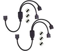 PAUTIX 2 pezzi 4 pin 1 a 2 Cavo splitter per strisce LED,4 pin Connettore per striscia LED RGB CCT COB Connettore angolare per nastro LED Cavo di collegamento per striscia LED