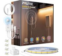 PAUTIX LED Striscia con Movimento Sensore,24V 5M COB LED Strip Motion Sensor Bianca Calda 2700K,Dimmabile Super Luminosa con Doppia illuminazione Modalità per Cucina,Scale,Camera da letto,Armadi