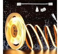 PAUTIX Striscia COB bianco caldo 2700 K impermeabile IP65, 10 m Pro+ 504 luce/m DC24 V CRI93 + nastro LED per casa cucina fai da te con connettore COB da 8 mm (alimentatore non incluso)