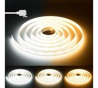 PAUTIX Striscia LED COB CCT 10M Dimmerabile 2700K-6500K, 640LED/m 24V CRI90+ per Camera da Letto Cucina Casa Illuminazione Fai da Te (SOLO Striscia, Senza Alimentatore e Dimmer)