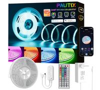 PAUTIX Striscia LED COB RGB 5M 24V WiFi,Strip LED Smart Dimmerabile con Alexa/Google Assistant/Tuya APP, Sincronizzazione Musicale e Luci a Nastro Multicolore Flessibili per Bar,Feste e Gaming Room