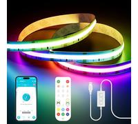 PAUTIX Striscia LED COB RGB Smart IC 3M,Strip LED Pixel Indirizzabile con WiFi,Compatibile con Alexa/Google Assistant,Alimentazione USB 5V,Dotata di Effetti Dinamici e Musicale per Feste in Casa