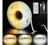 PAUTIX Striscia LED COB USB bianca CCT sintonizzabile 2M 640LEDs/M, 5V Dimmerabile 2700K-6500K striscia LED COB TV retroilluminazione CRI90+,luce a nastro per illuminazione fai-da-te per la casa