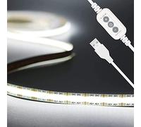 PAUTIX Striscia LED COB USB Bianco Freddo 6000K, 2m 640LEDs Luce di nastro LED dimmerabile 5V flessibile per retroilluminazione TV monitor, specchio, armadietto, illuminazione fai-da-te