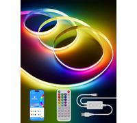 PAUTIX Striscia LED RGBIC USB COB Pixel indirizzabile,Striscia cambia colore RGB Smart IC 5V Nastro flessibile multicolore 2M con controllo APP/Modalità musica per decorazioni fai da te per feste