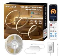 PAUTIX WIFI Smart Striscia LED COB 7.5m Bianco Caldo 2700K,504LED/M 24V Dimmerabile cob led strip Smart Lavora con Alexa,Telecomando RF e Alimentatore per la decorazione domestica fai da te