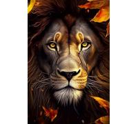 Pavemlo 5D Diamond Painting Kit Completo Il Leone, DIY Pittura Diamante Art Kit Animali, Strass Arte Creazione di Mosaico Murale Artigianale per la Decorazione della Parete di Casa 30X40cm/2