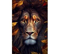 Pavemlo 5D Diamond Painting Kit Completo Il Leone, DIY Pittura Diamante Art Kit Animali, Strass Arte Creazione di Mosaico Murale Artigianale per la Decorazione della Parete di Casa 40X50cm/92