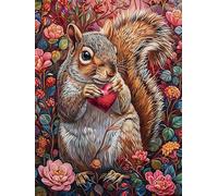 Pavemlo 5D Diamond Painting Kits Completo Amore Scoiattolo, DIY Pittura Diamante Art Kit Animale, Strass Arte Creazione di Mosaico Murale Artigianale per la Decorazione della Parete di Casa 30x40cm