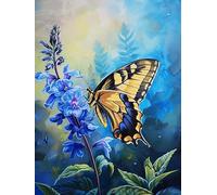 Pavemlo 5D Diamond Painting Kits Completo Farfalla, DIY Pittura Diamante Art Kit Fiore, Strass Arte Creazione di Mosaico Murale Artigianale per la Decorazione della Parete di Casa 30x40cm