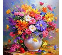 Pavemlo 5D Diamond Painting Kits Completo Fiori Dipinti Ad Olio, Pittura Diamante Art Kit Vaso, Strass Arte Creazione di Mosaico Murale Artigianale per la Decorazione della Parete di Casa 30X30cm