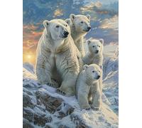 Pavemlo 5D Diamond Painting Kits Completo Orso Polare, DIY Pittura Diamante Art Kit Animale, Strass Arte Creazione di Mosaico Murale Artigianale per la Decorazione della Parete di Casa 30x40cm