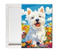 Pavemlo Malennach Numeri adulti con cornice cane animale - 20 x 30 cm piccola pittura secondo i numeri su tela, set da pittura fai da te, perfetto per decorazioni per la casa e regali creativi