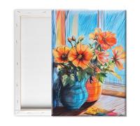 Pavemlo Malennach Numeri adulti con cornice floreale paesaggio - 20 x 30 cm piccola pittura secondo i numeri su tela, set da pittura fai da te, perfetto per decorazioni per la casa e regali creativi