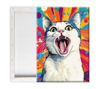 Pavemlo Malennach Numeri adulti con cornice gatto animale - 20 x 30 cm piccola pittura secondo i numeri su tela, set da pittura fai da te, perfetto per decorazioni per la casa e regali creativi