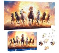 Pavemlo Puzzle 1000 Pezzi per Adulti Sette Cavalli - Forma Speciale Puzzle classici | Impossibile Puzzles | Decorazione Murale Unica (41x80cm) | Regalo Originale per Amanti dei Puzzle